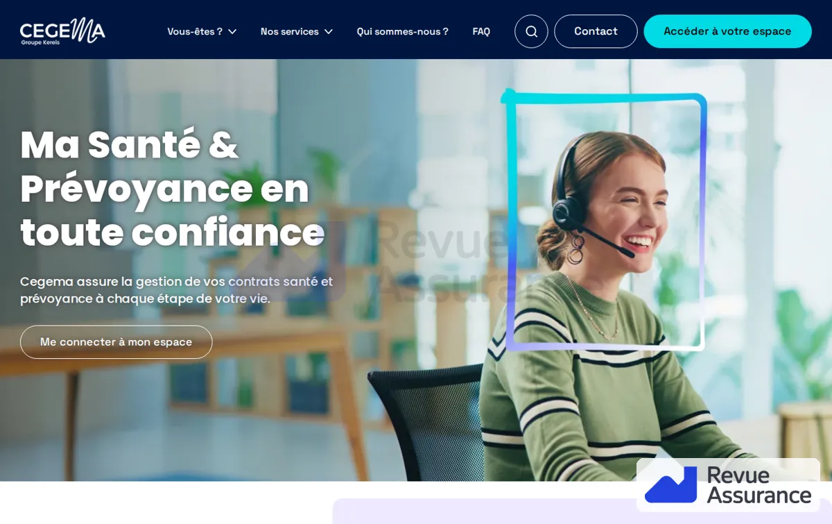 Capture : Cegema - Centre de gestion de contrats santé et prévoyance